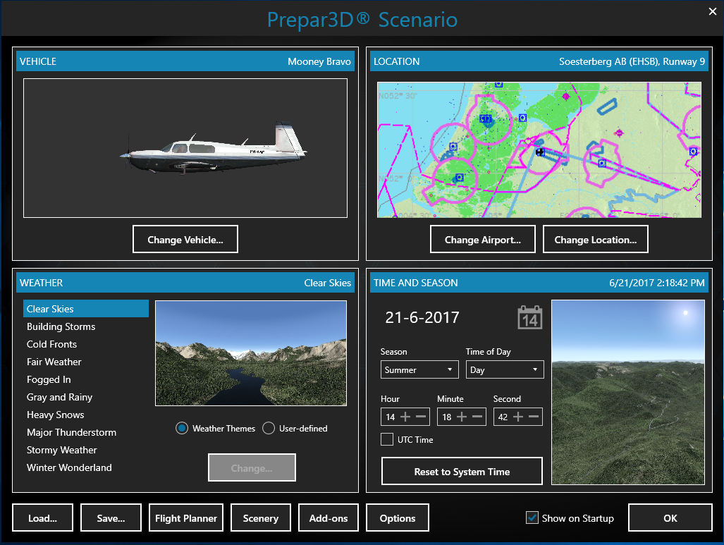 P3D Scenario window